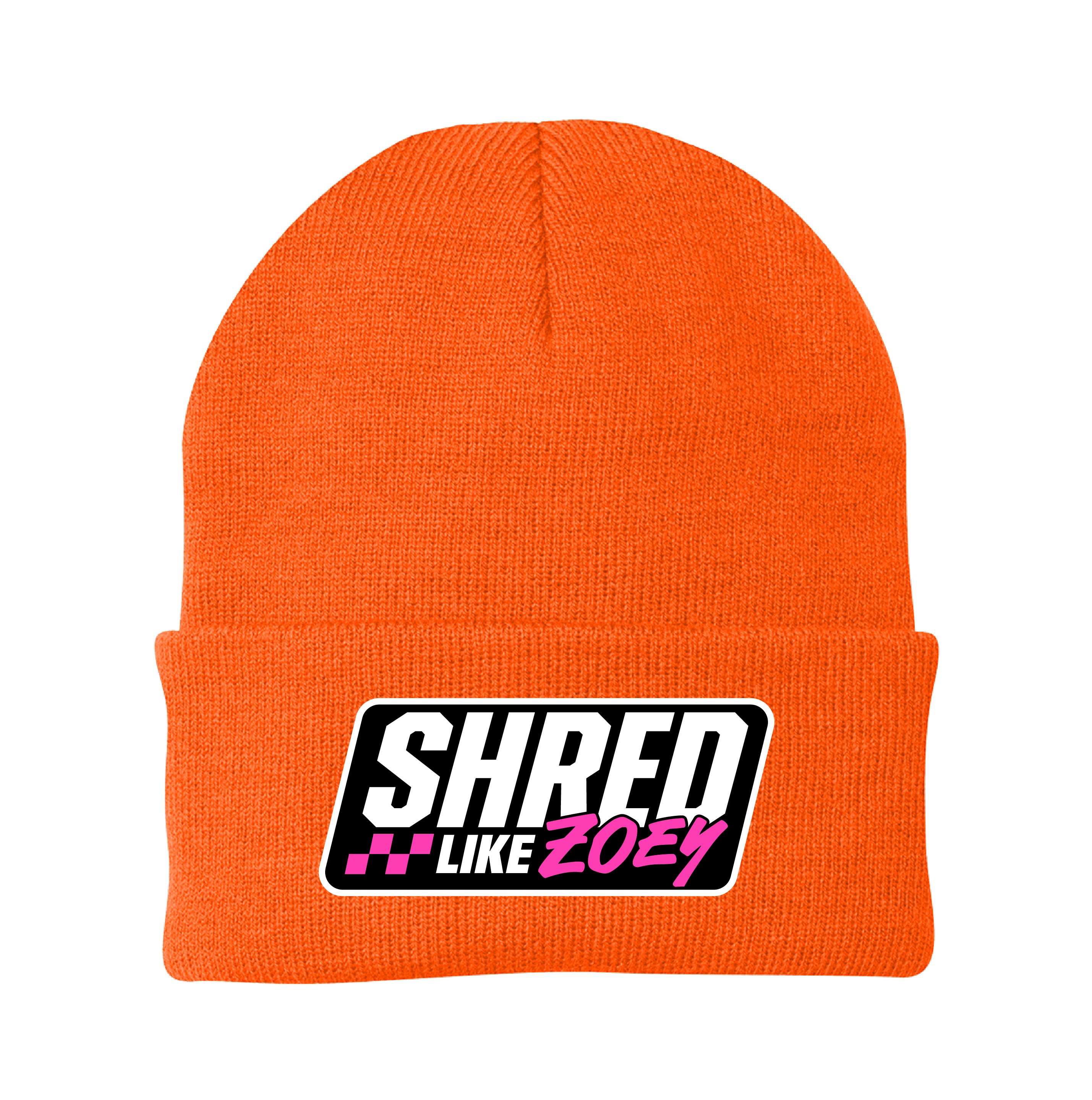 Patch Beanie - Black/Pink