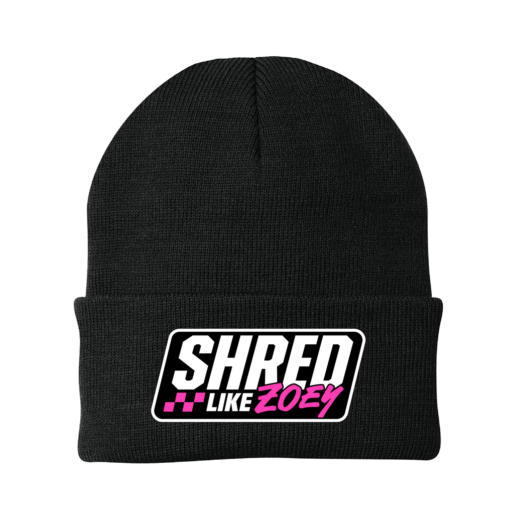 Patch Beanie - Black/Pink