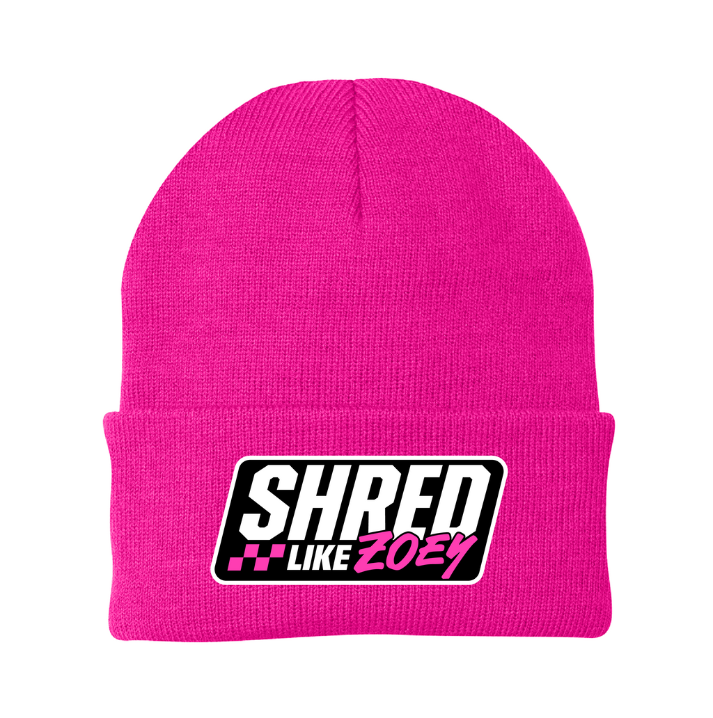 Patch Beanie - Black/Pink