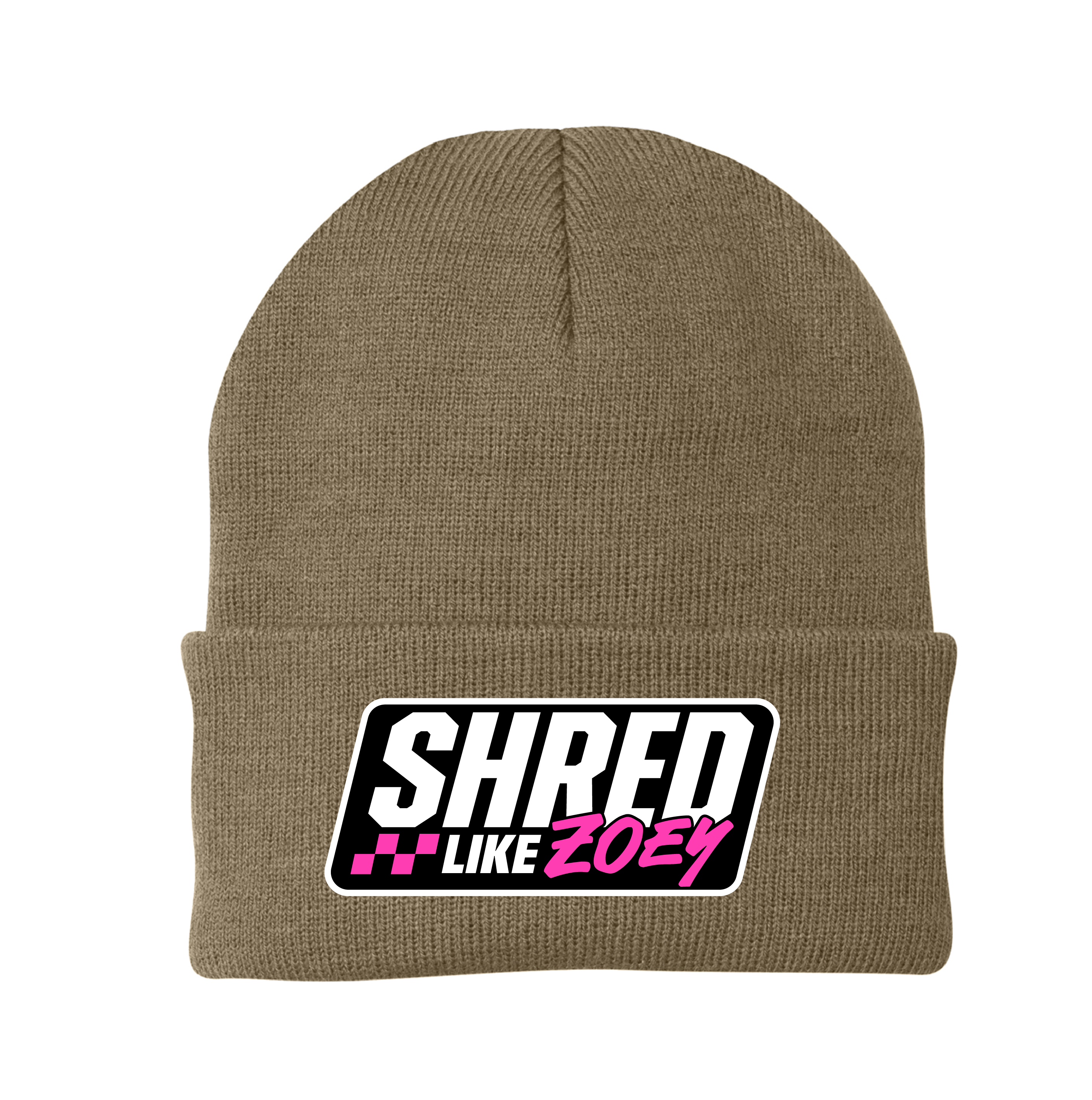 Patch Beanie - Black/Pink
