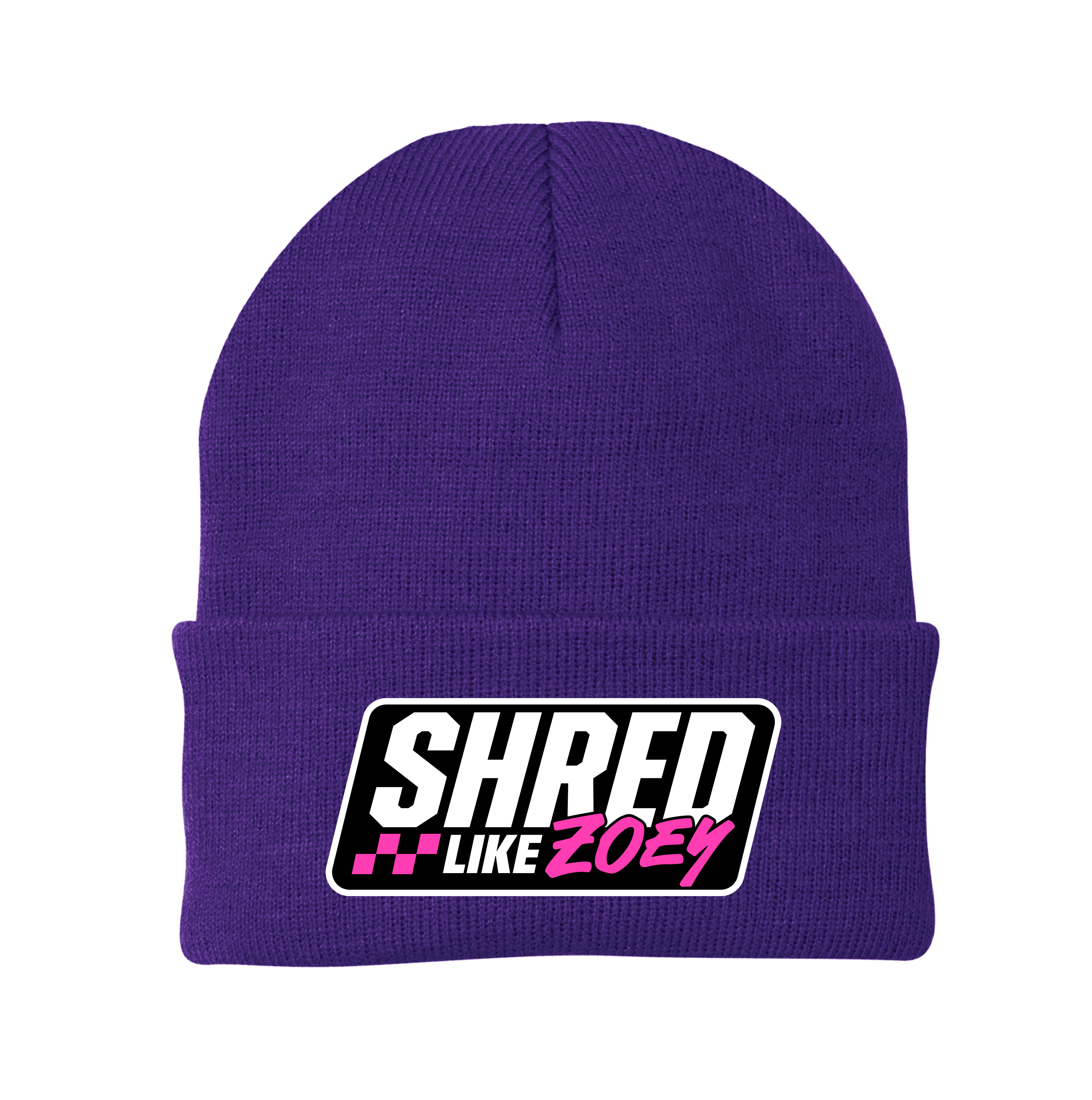 Patch Beanie - Black/Pink