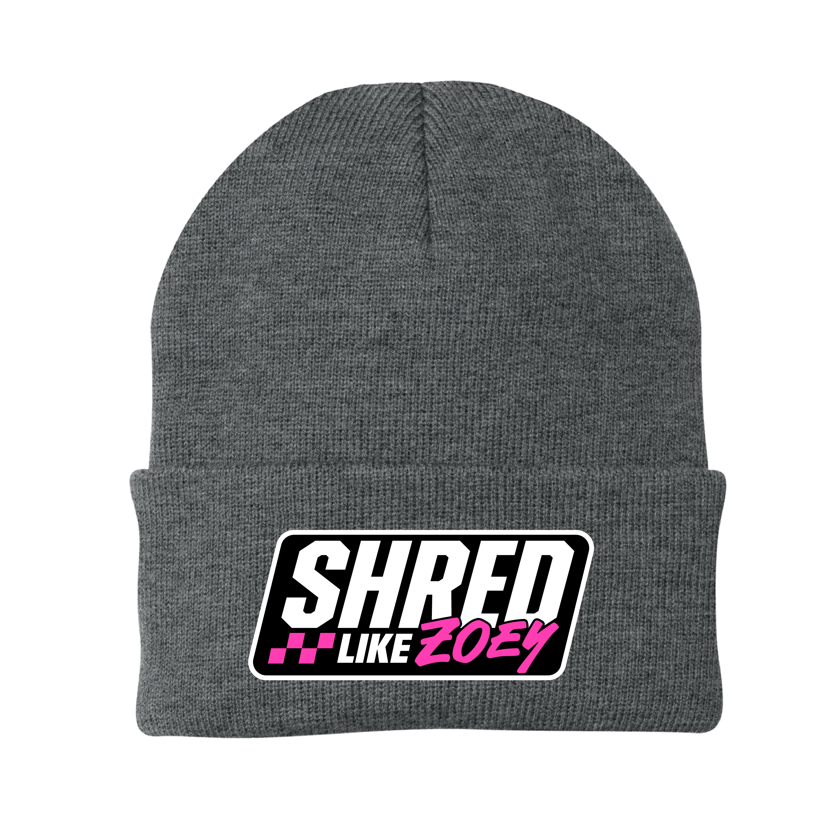 Patch Beanie - Black/Pink
