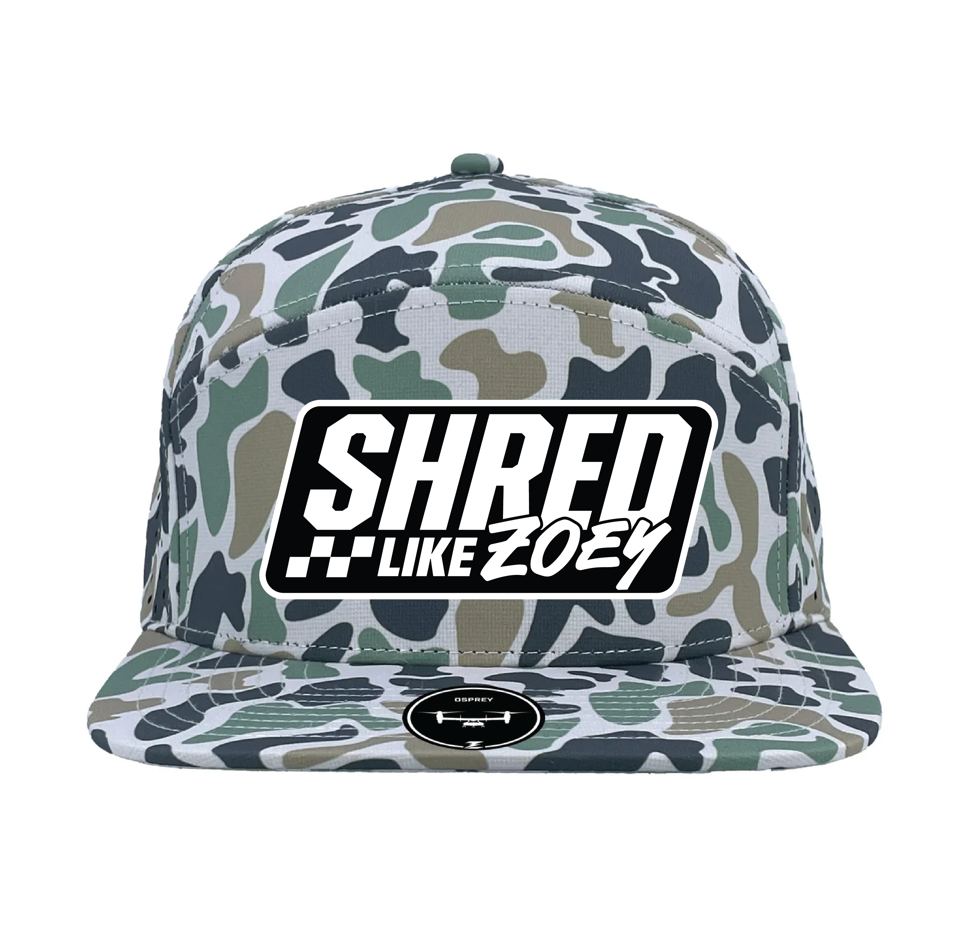 Hydro Snapback Rubber Patch Hat - Black/White