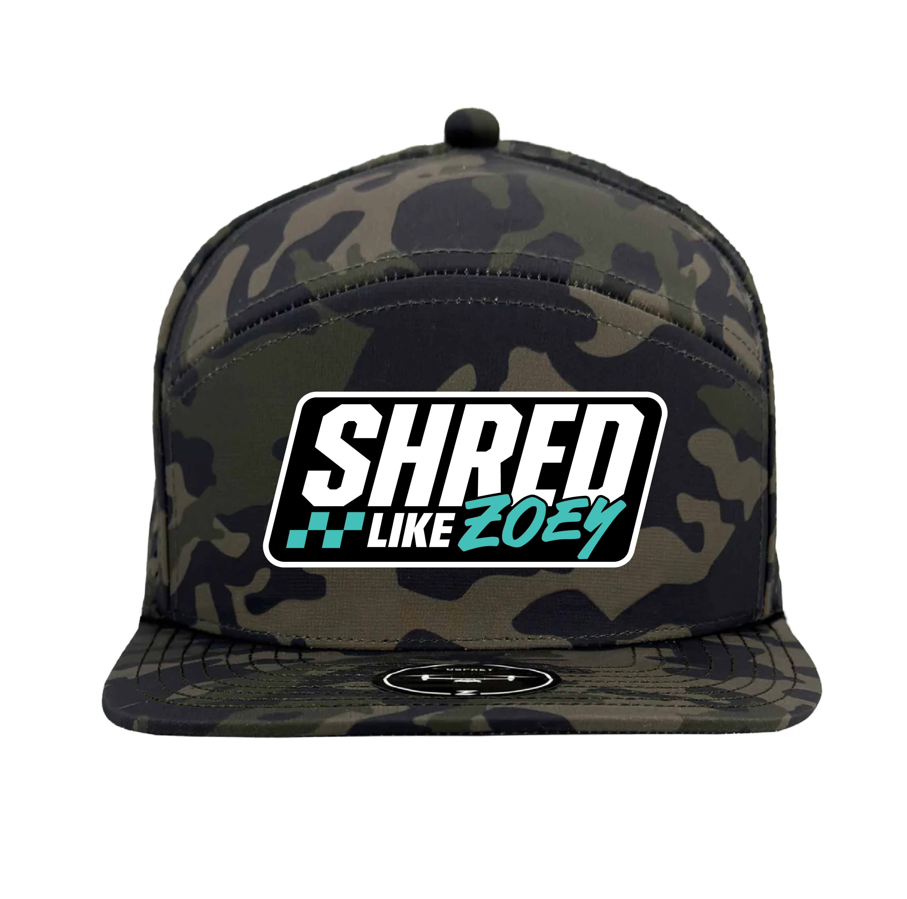 Hydro Snapback Rubber Patch Hat - Black/Teal