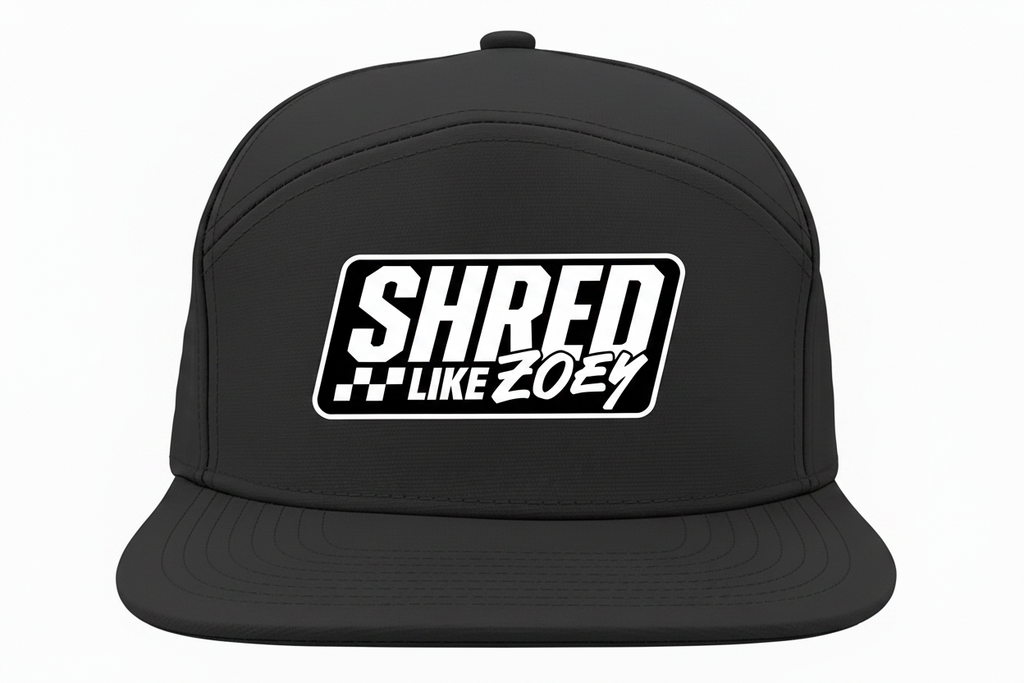 Shred Like Zoey Black Hat - All White Logo
