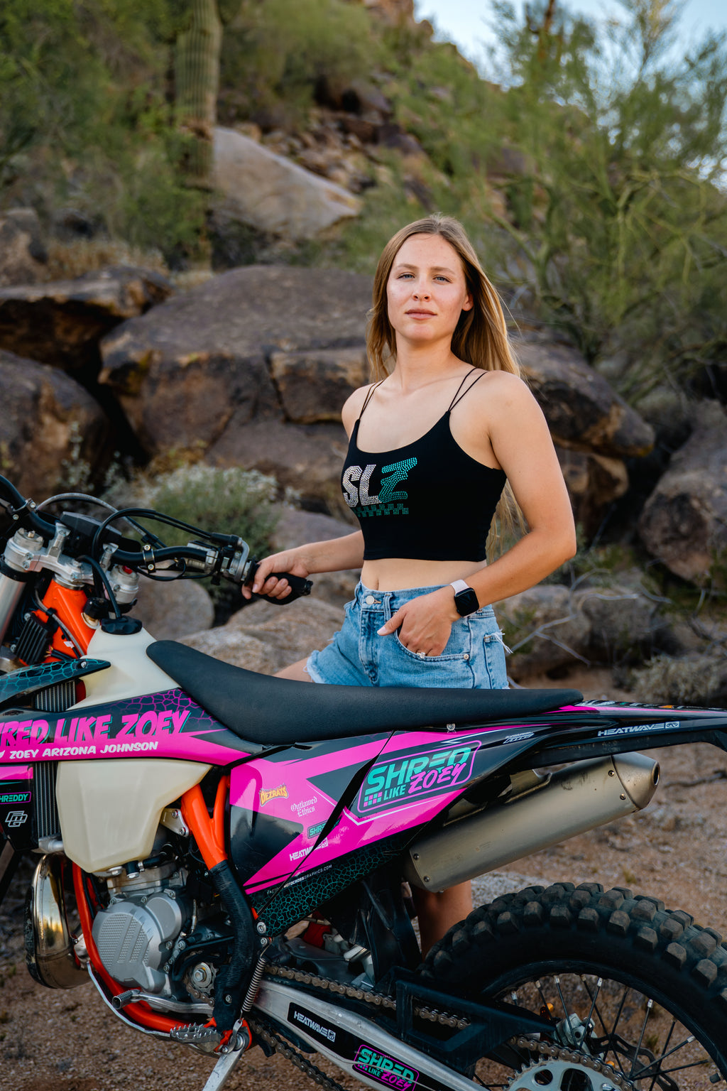 Bedazzled Shred Like Zoey Crop Top
