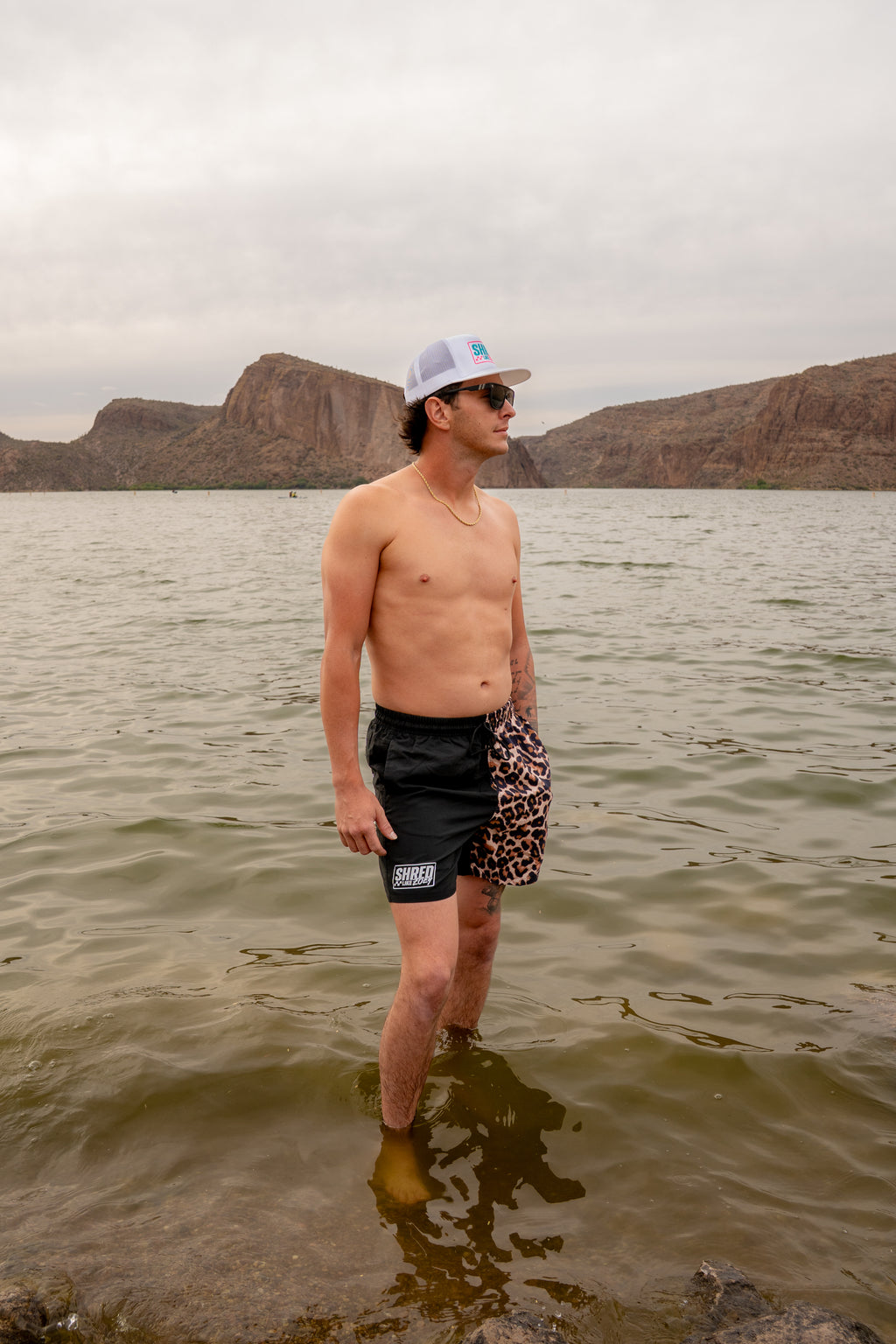 SLZ CHEETAH PRINT BOARD SHORTS