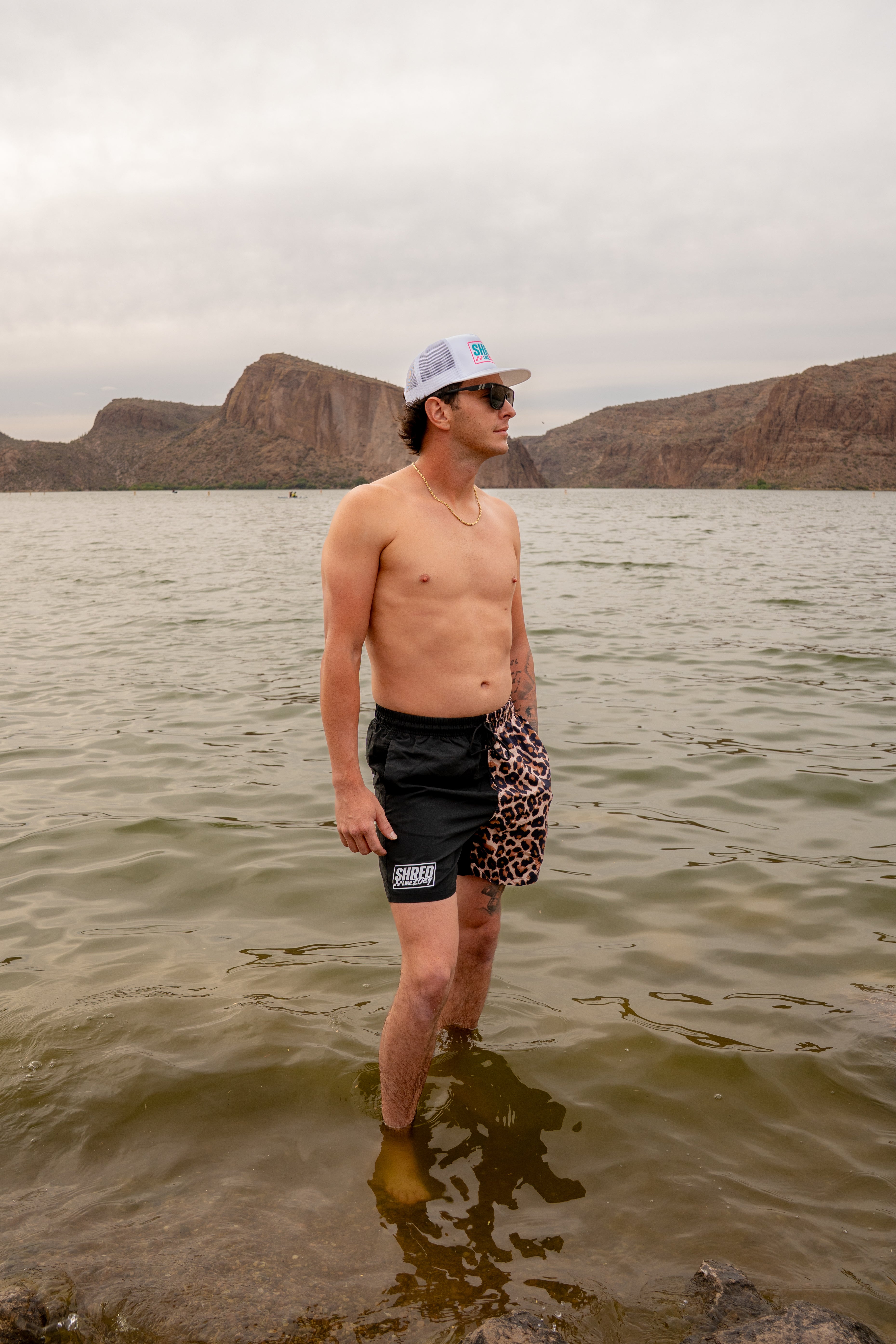SLZ CHEETAH PRINT BOARD SHORTS